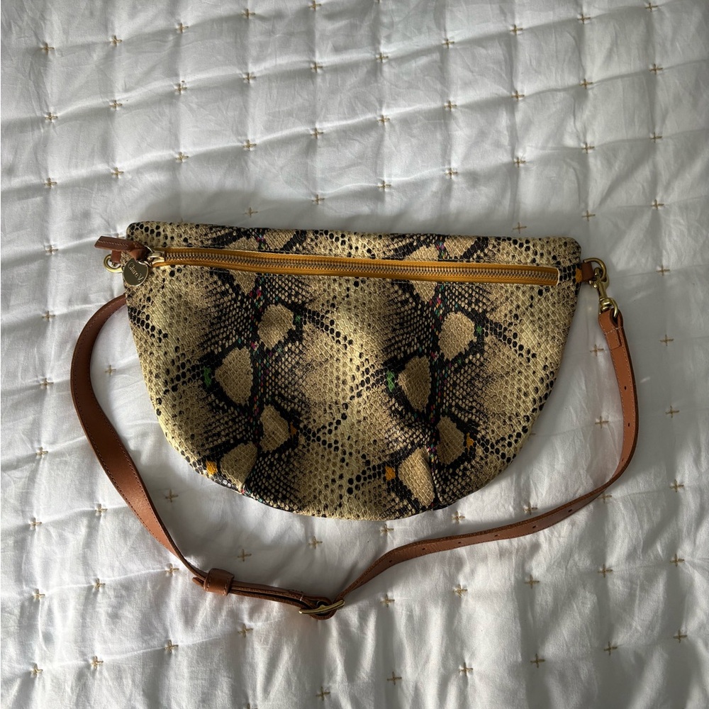 Clare V Snake Print Crossbody Bag